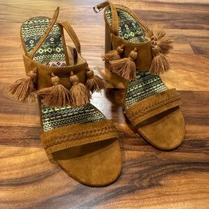 Brown Tassel Women's Sandals